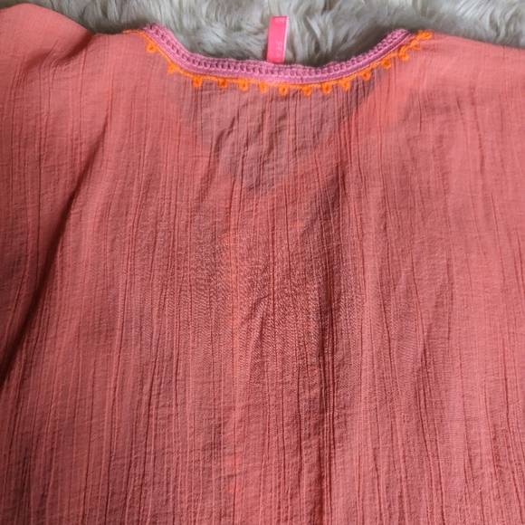 Final Price EUC Seafolly Big Girls Embroidered Kaftan in Fusion Coral - Picture 12 of 12